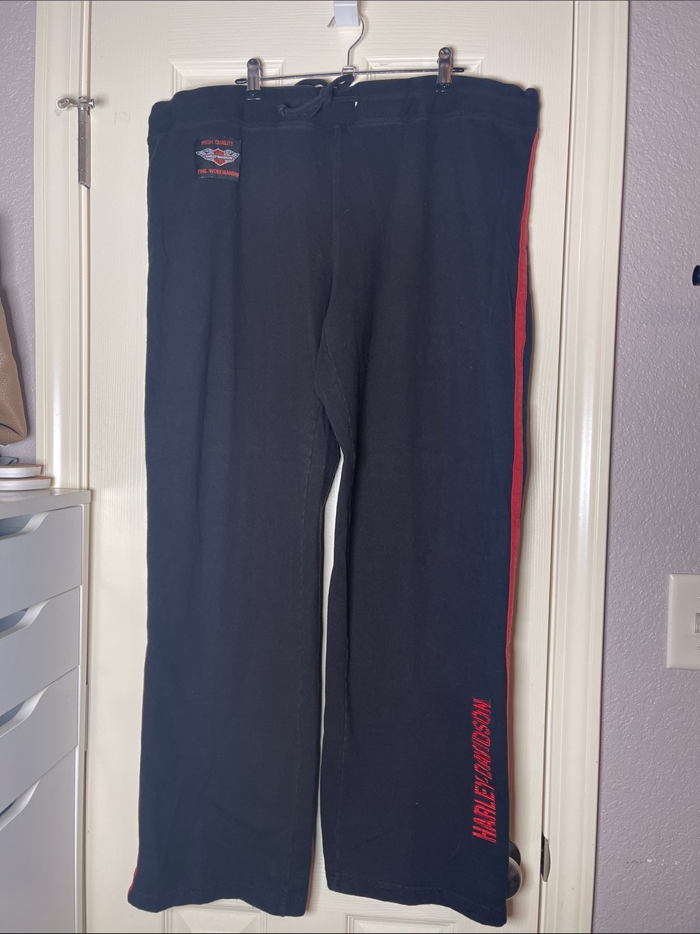 Harley-Davidson Black Sweatpants with Red Stripe